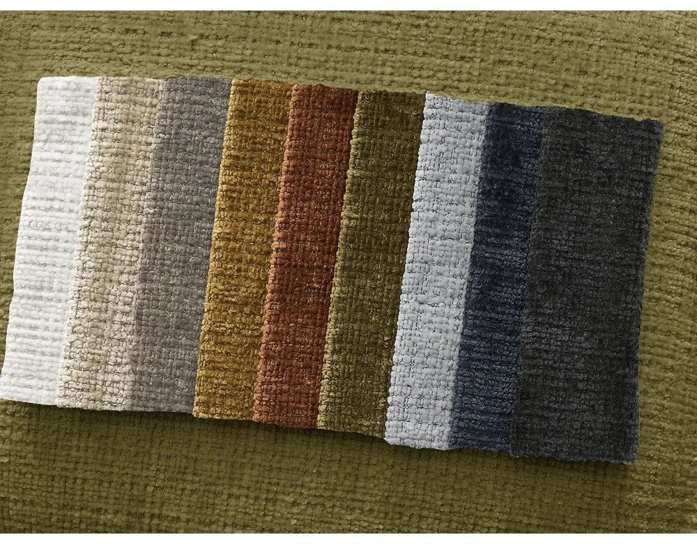 Podnóżek z tkaniny szenilowej w kolorze khaki Leonore – Bobochic Paris