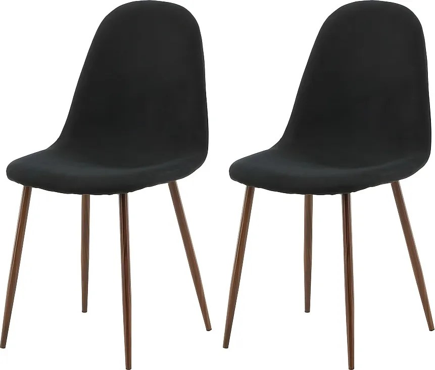 Zestaw 2 krzeseł jadalnianych Polar czarny i naturalny z nowoczesnym designem i miękkim tapicerowaniem
