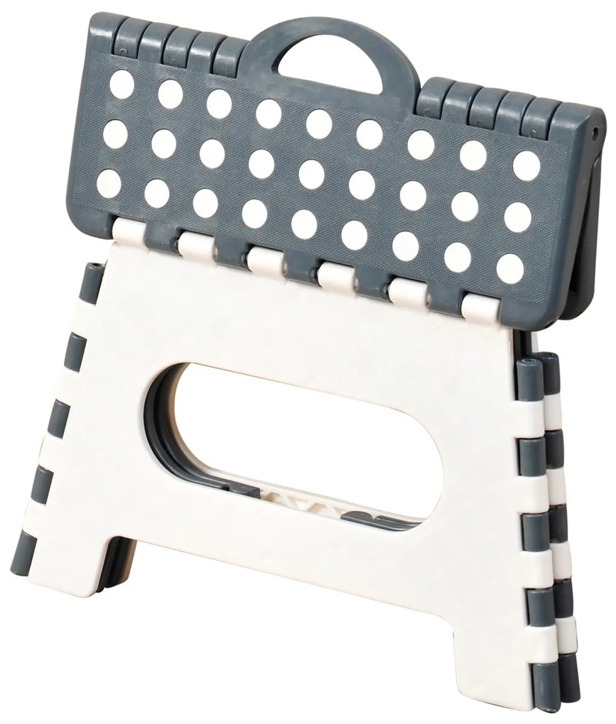 Kesper 70533 Składany stołek, biały/szary, 35 x 22x 27 cm