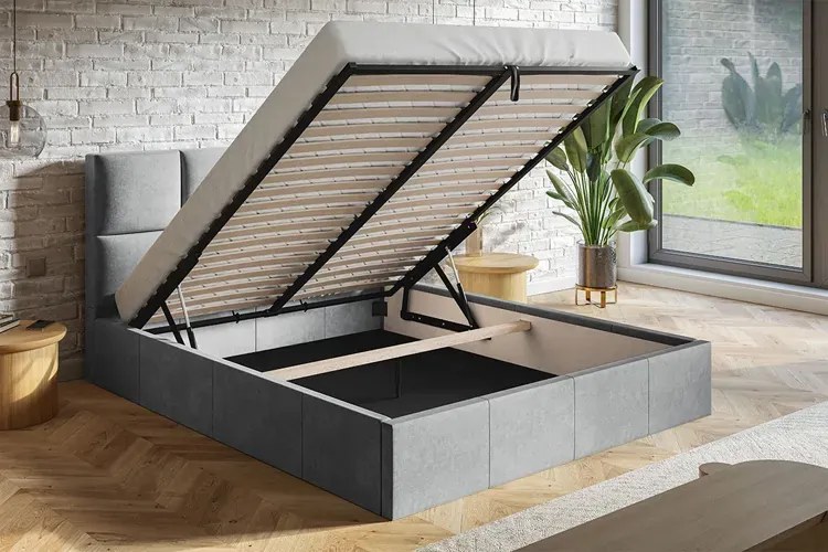 Jednoosobowe łóżko z pojemnikiem 120x200 Kamelia 3X - 36 kolorów