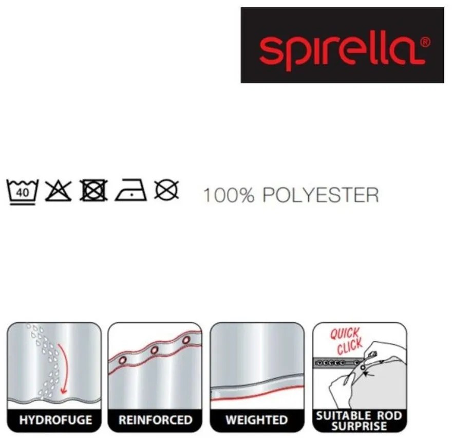 Zasłona prysznicowa 180x200 cm Ricco – Spirella