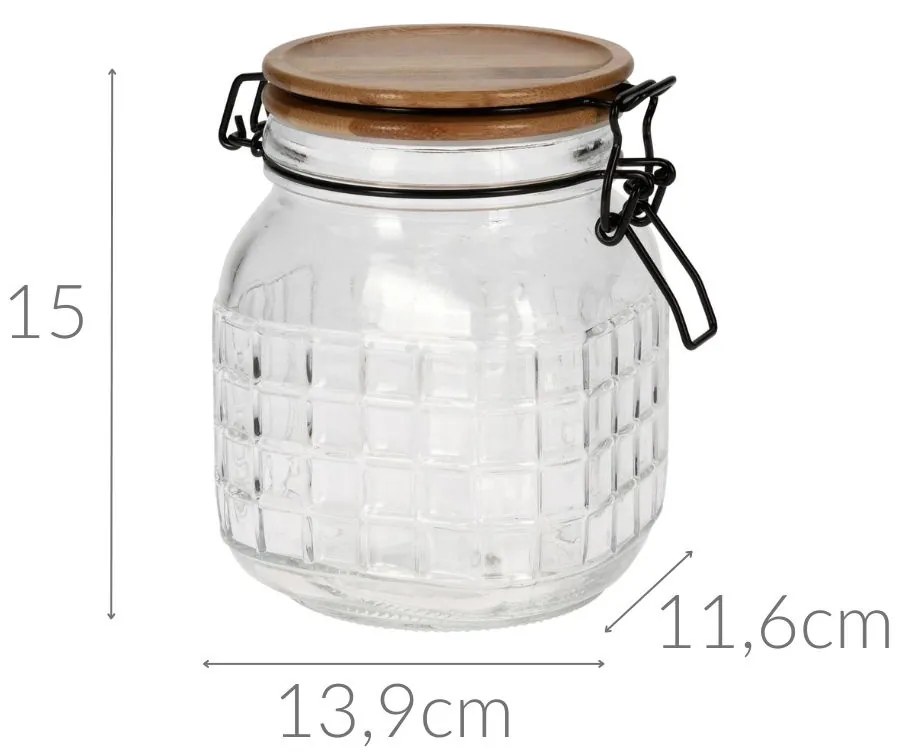 Słoik ozdobny ze szczelną pokrywką, 1100 ml