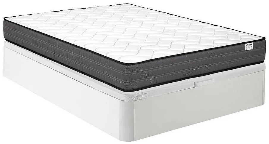 Zestaw 120 x 200 cm stelaż z białą skrzynią + materac ze sprężynami kieszeniowymi o grub. 20 cm - AMBRACIE marki YSMÉE