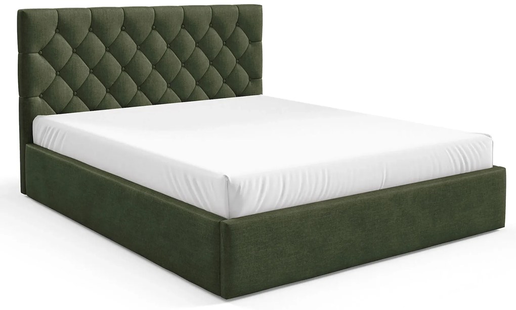 Zielone łóżko tapicerowane z zagłówkiem 3 rozmiary B7-A87