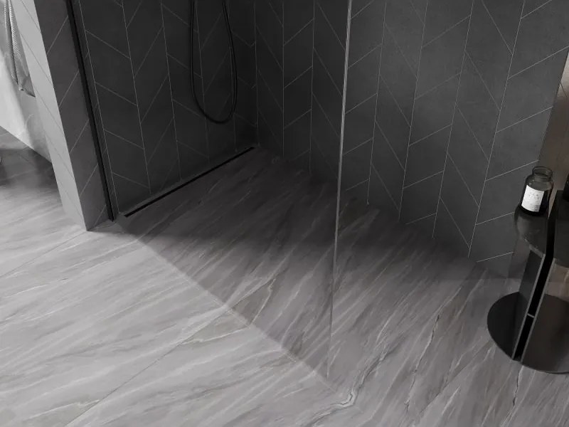Mexen Kioto-X ścianka prysznicowa Walk-in 120 x 200 cm, transparent 10 mm, czarna - 800-120-101-70-00-X