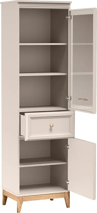 Witryna CUNEO 193 x 55 cm, Stojąca witryna do Salonu, Kaszmir