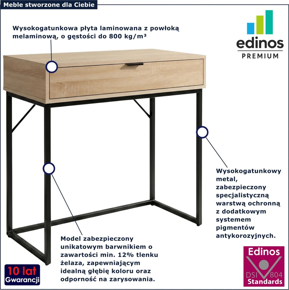 Konsola industrialna do przedpokoju dąb sonoma S8-D19