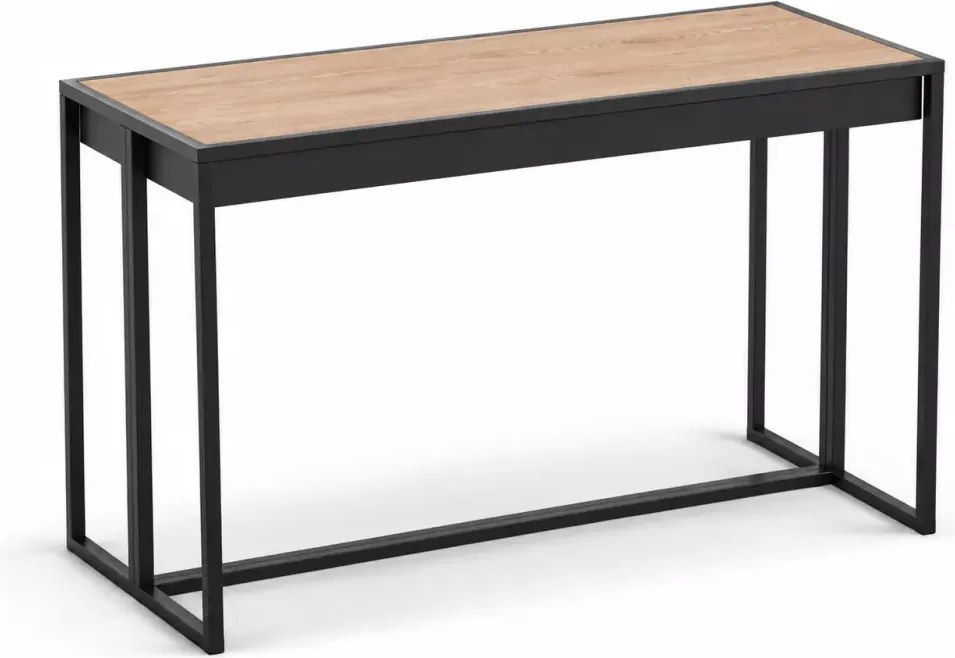 Rozkładana konsola Nuvio – nowoczesny design, funkcjonalność i elegancja w jednym meblu, wiele kolorów blatu i stali do wyboru