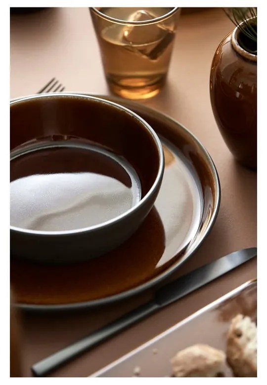 Czarny/w bursztynowym kolorze kamionkowy talerz ø 27 cm Gastro Black/Amber – Bitz