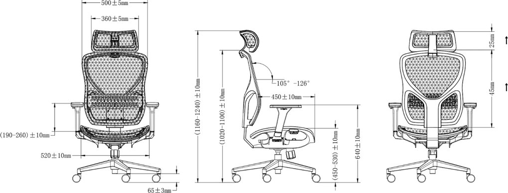 Fotel siatkowy do pracy przy komputerze Herta, zgodny z normą BHP