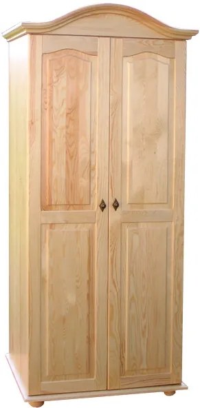 Drewniana szafa dwudrzwiowa SDM-1 z półką i drążkiem, sosna