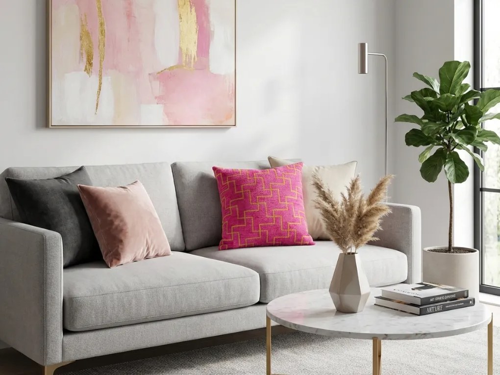 Poszewka na poduszkę XENOS 45x45 cm, różowa