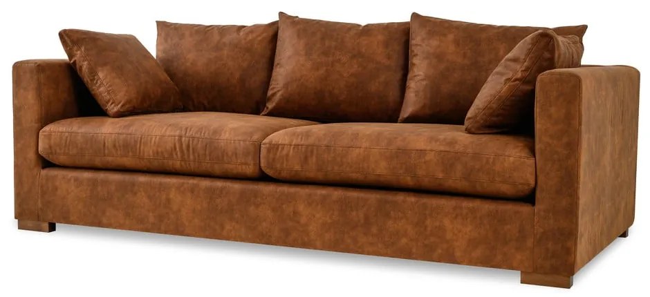 Koniakowa sofa z imitacji skóry 225 cm Hamburg – Scandic