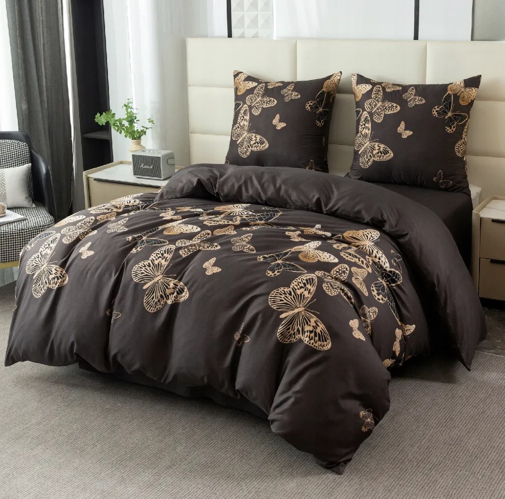 PrzytulneMieszkanie.pl PrzytulneMieszkanie.pl Pościel z mikrofibry AURELIS ciemno brązowa Rozmiar pościeli: 2 szt 70 x 80 cm | 160 x 200 cm