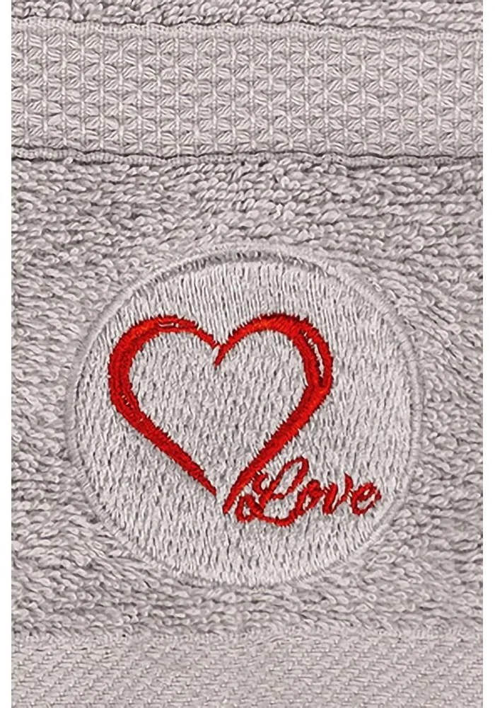 Szare bawełniane ręczniki zestaw 2 szt. frotte Love – Foutastic