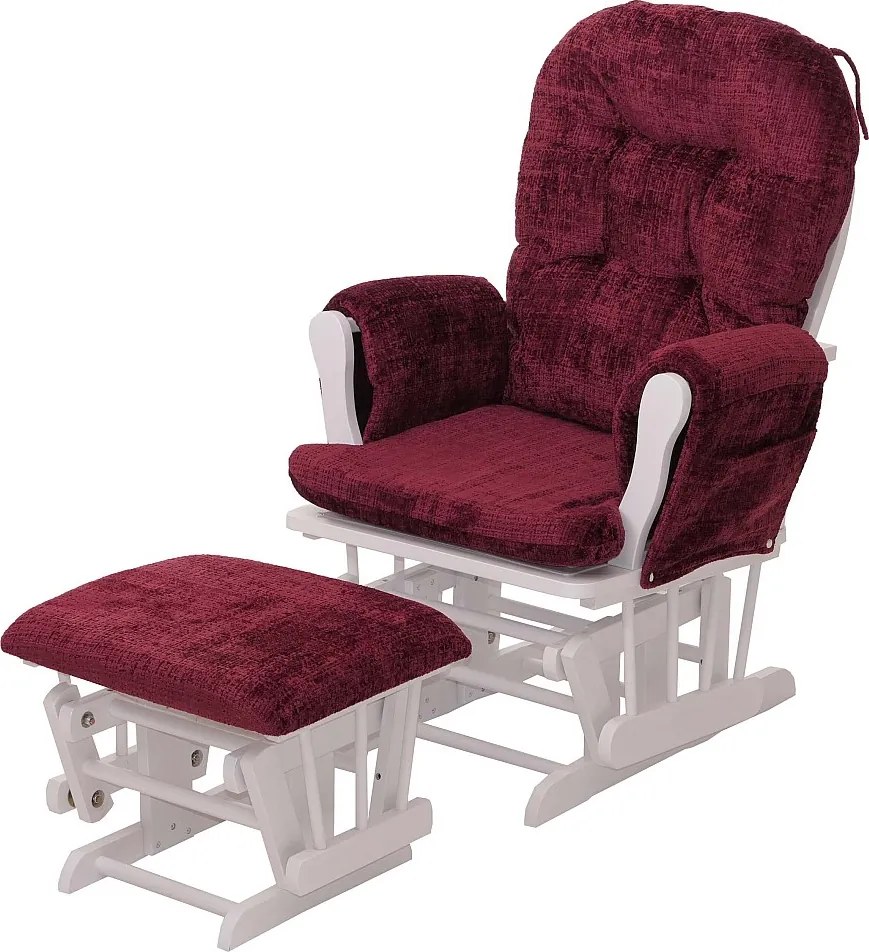 Leżanka MCW-C76,  bordowy, biała rama