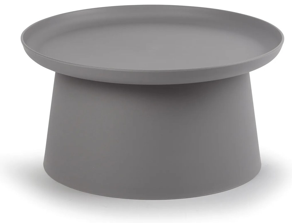 Plastikowy stolik kawowy FUNGO, średnica 700 mm, szary