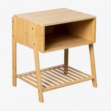 Prostokątny Stolik Nocny 45x35 Cm Z Bambusa Natela Bambus - Sklum