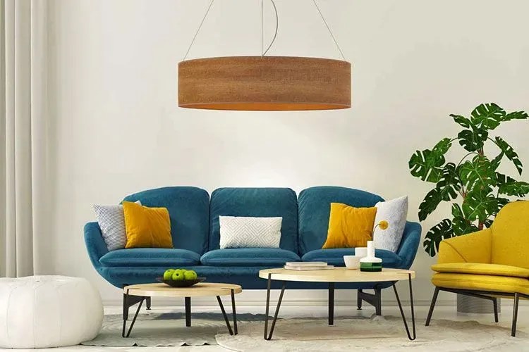 Duża lampa wisząca z okrągłym abażurem 100 cm - R5-W04