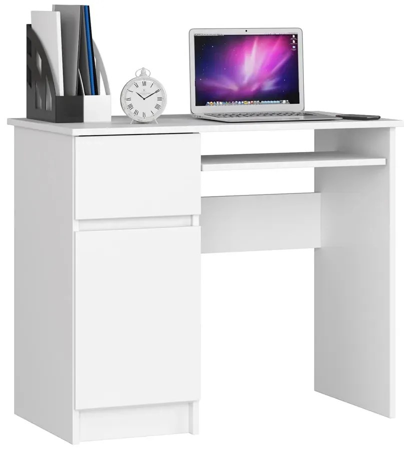 Białe biurko dla dzieci z szufladą W6-H55