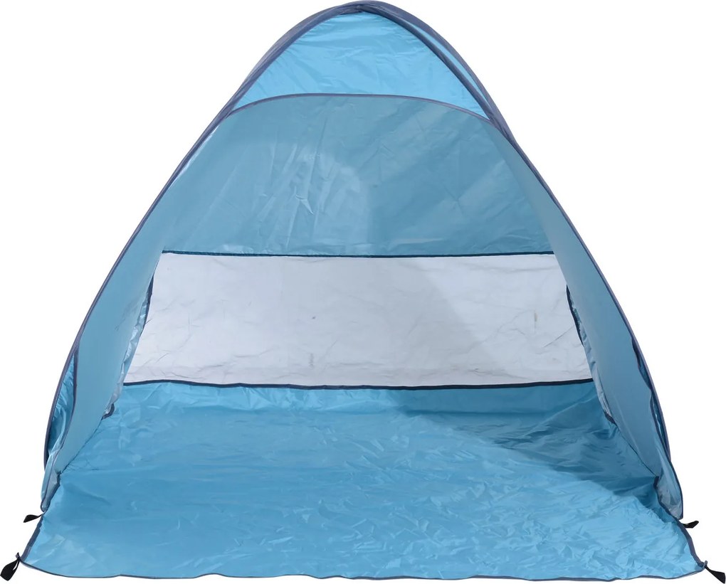 Outsunny Namiot Plażowy Automatyczny Szybki Montaż Poliester Niebieski 200x150x119cm Ochrona UV | Aosom PL