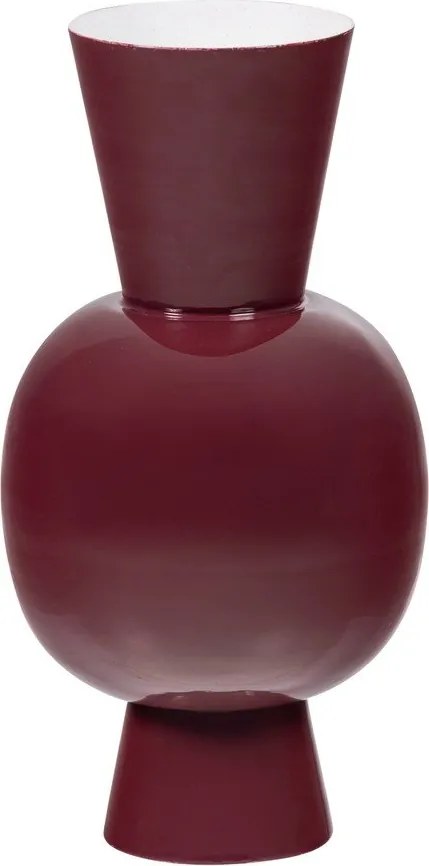 Bordowy metalowy wazon (wysokość 38 cm) Auri – WOOOD
