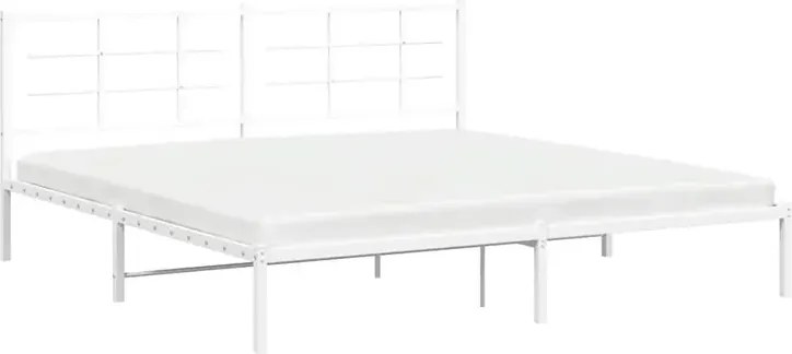 Białe metalowe łóżko małżeńskie 200x200 cm - Laxo