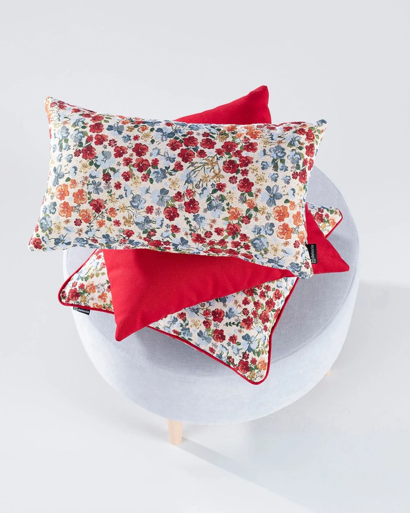 Zestaw poduszek do salonu Red Popy Flower