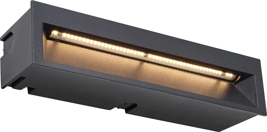 Zestaw 6 Nowoczesnych Opraw Ściennych Wpuszczanych Czarnych 28 cm Z LED IP65 - Mert