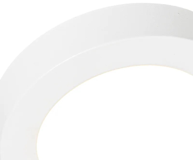 Zewnetrzna Zestaw 6 reflektorów wpuszczanych lub natynkowych białych 14 cm z diodami LED z 3-stopniową funkcją ściemniania do ciepłego światła z przełącznikiem DIP - Trans Oswietlenie zewnetrzne