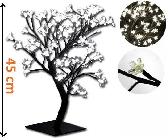 Oświetlenie dekoracyjne LED - drzewo z kwiatami, chłodne białe