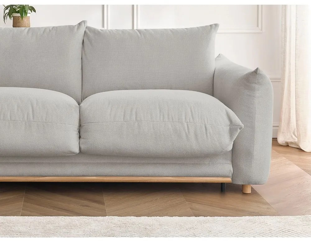 Jasnoszara rozkładana sofa 214 cm Ernest – Bobochic Paris