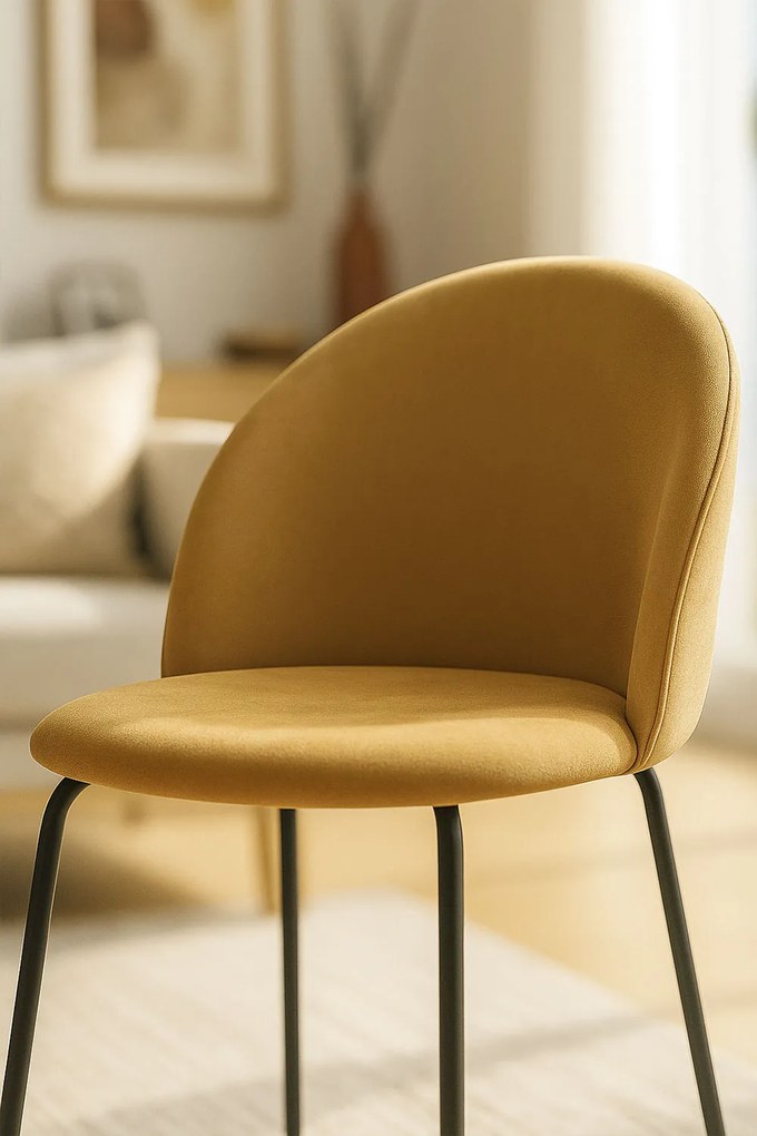 Zestaw 4 Krzese Black Dalnia Aksamitne