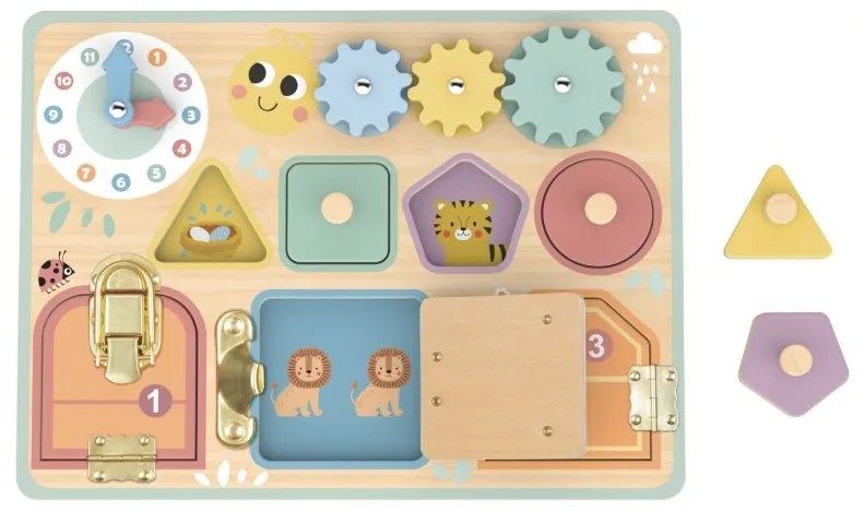 Tooky toy tablica manipulacyjna zamki zębatki sorter zegar
