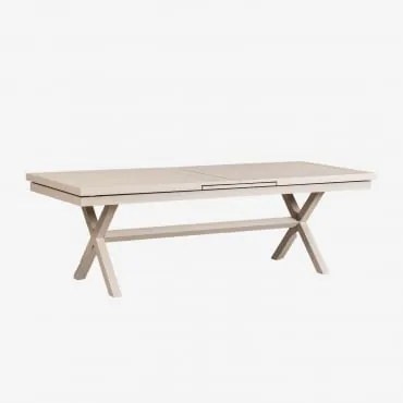 Rozkładany Prostokątny Stół Jadalniany Z Aluminium Karena Kremowa Tapioca & 240 - 300 X 100 Cm - Sklum