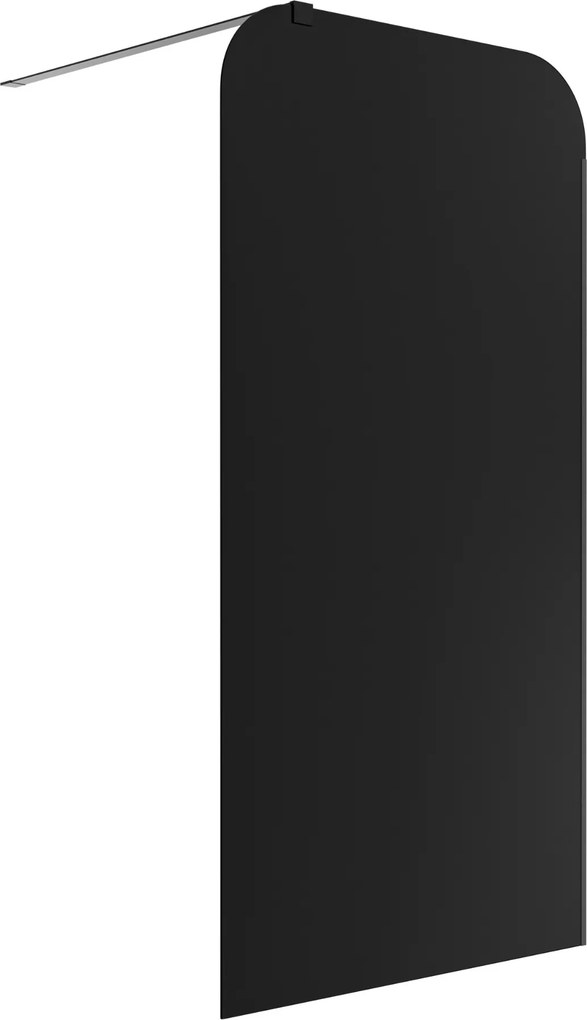 Ścianka prysznicowa WALK IN FIX czarna 8 mm MOLIS Black Square MASSI | różne rozmiary : Kolor profili kabiny - chrom / srebrny, Szerokość ścianki - 80 cm