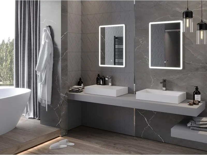 Mexen Navia lustro łazienkowe podświetlane 50 x 70 cm, LED 6000K, antypara - 9803-050-070-611-00