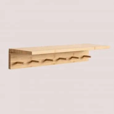Wieszak Ścienny Z Półką ↔︎ 60 Cm Z Bambusa Gari Miel - Sklum