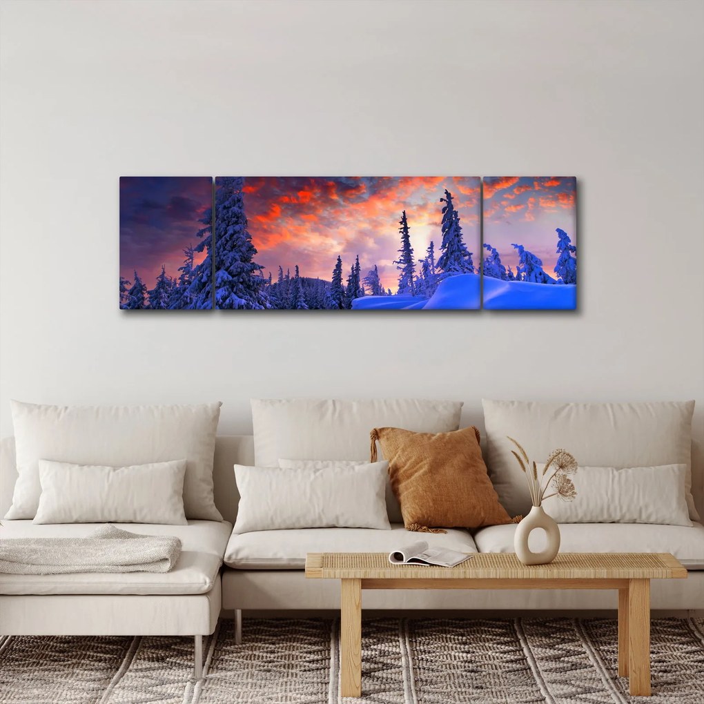 Obraz - Zimowy zmierzch (170x50 cm)