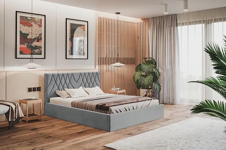 Tapicerowane łóżko 160x200 Melixa 3X - 36 kolorów