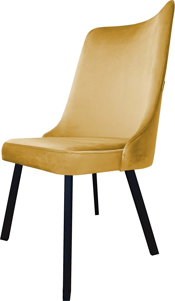 Krzesło Victor tkanina Welur noga metalowa krzesło tapicerowane premium : Kolor nogi - Czarna profil, Kolor tkaniny - VELVET - MG15, Typ siedziska - Siedzisko stałe
