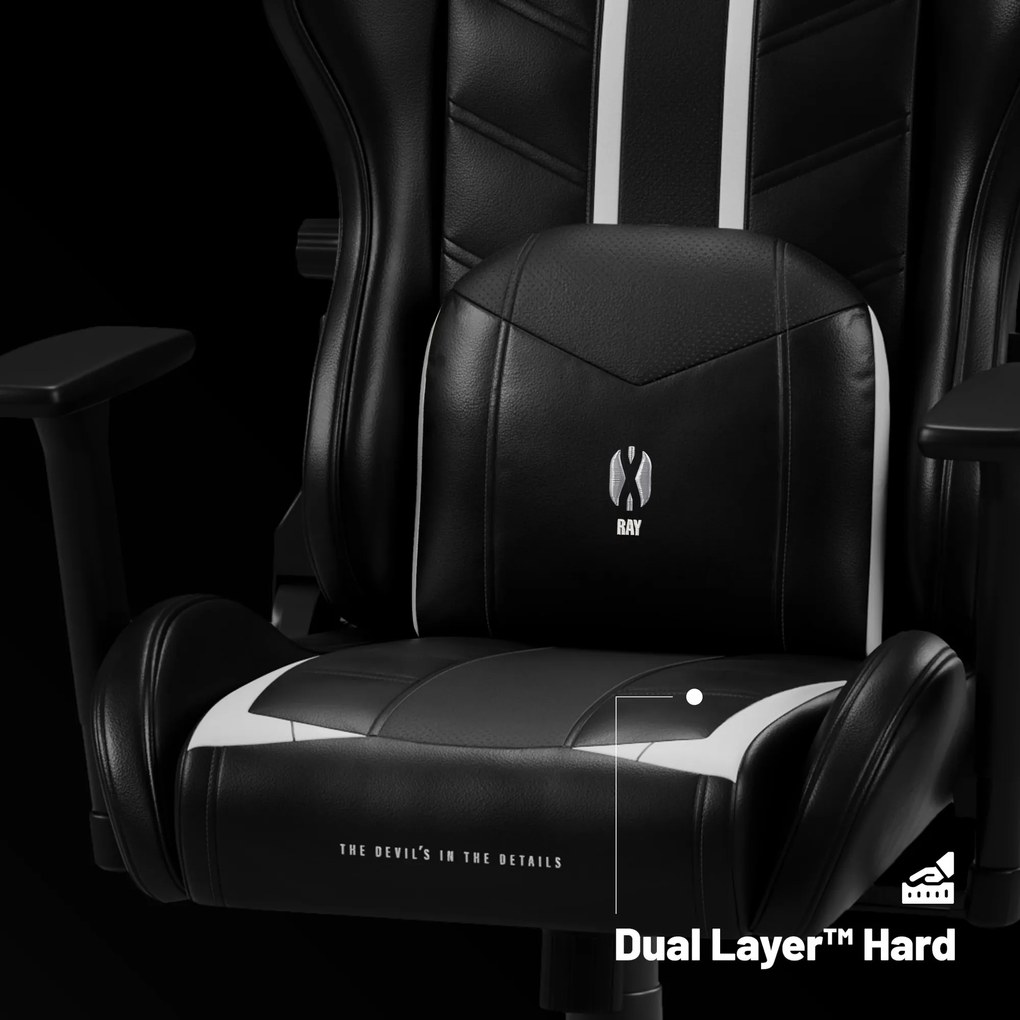 Fotel gamingowy Diablo X-Ray 2.0 Small Size, czarno-biały