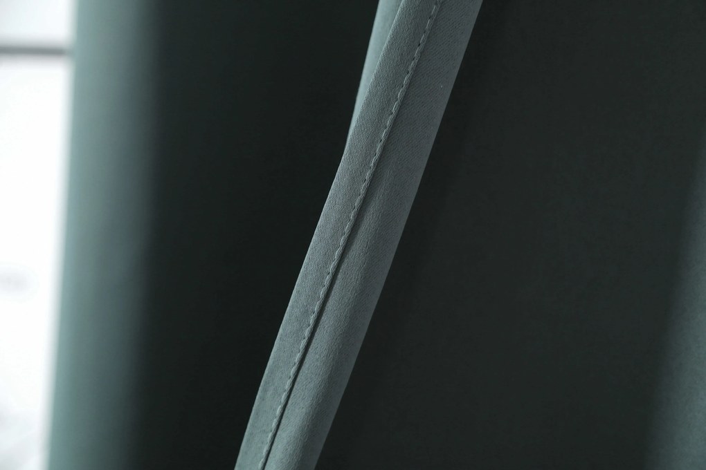 Niebieskozielona zasłona OXFORD 140x250 cm Zawieszanie: Metalowe pierścienie