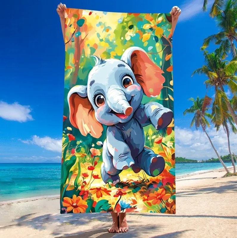 Ręcznik plażowy FANTEO 100x180 cm kolorowy, 100% mikrofibra
