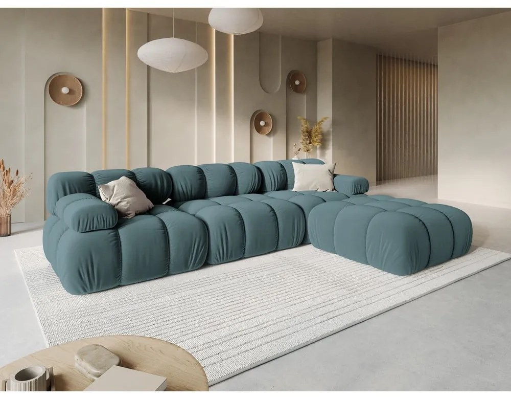 Morska aksamitna sofa 282 cm Bellis – Micadoni Home