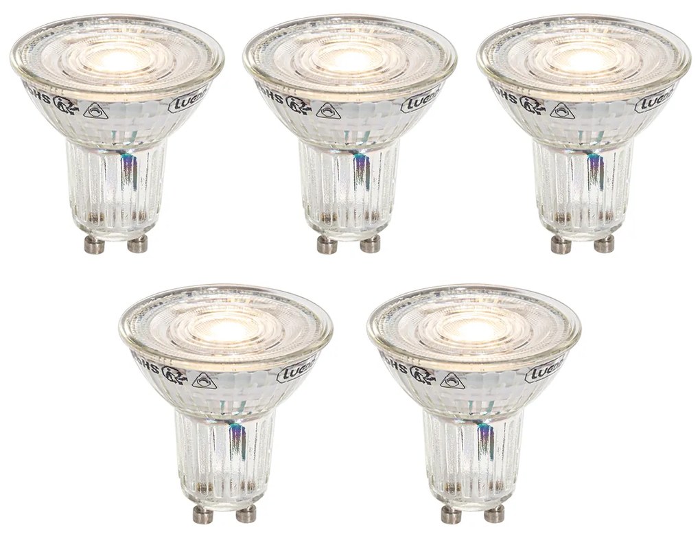 Zestaw 5 ściemnialnych żarówek LED GU10 50mm - regulowana temperatura barwowa 2200-3000K, 4,9W 400 lm