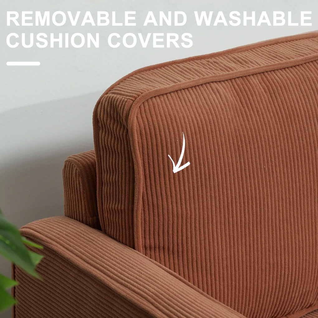 HOMCOM Sofa dwuosobowa z przestrzenią do przechowywania i solidnymi drewnianymi nogami, do salonu, sypialni, 117 x 63 x 79 cm, Różowy