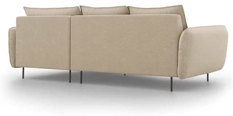 Beżowa sofa narożna Cosmopolitan Design Vienna, prawostronna