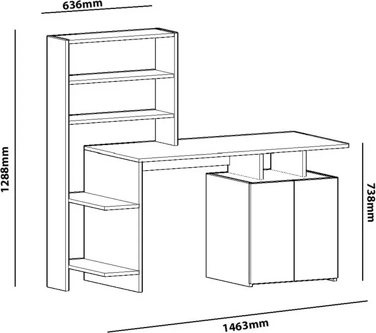 Biurko Melis Walnut and White