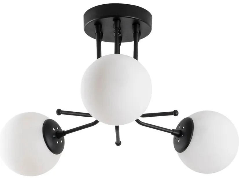 Czarna lampa sufitowa ze szklanym kloszem ø 15 cm Daisy – Opviq lights